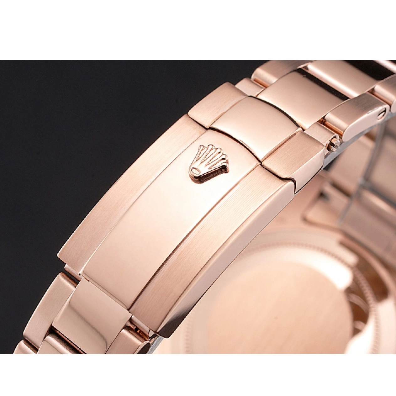 Aaa fake watches Dweller Case Rolex Gold Dial Rose Bracelet And Sky Rose Gold 0722